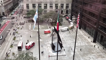 Food Trucks Leave Chicago's Daley Plaza Ahead of Van Dyke Verdict