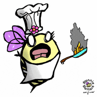 On Fire Cooking GIF by Hunnie the Bee