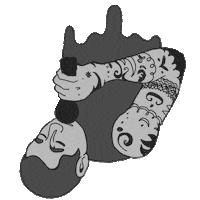 Black And White Tattoos Sticker by JXDN