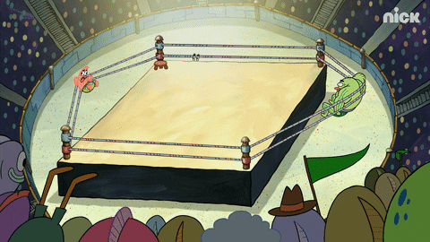 Patrick Star Wrestling GIF by SpongeBob SquarePants