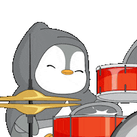 Playing Rock And Roll Sticker by Pudgy Penguins