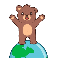 Teddy Bear Earth Sticker by BEARISH