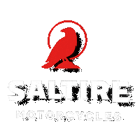 SaltireMotorcycles crow saltire motorcycles saltire motorcycles logo saltire motorcycles stacked white Sticker