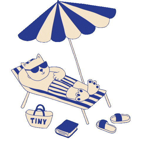 Cat Summer Sticker by TINYCOTTONS