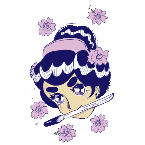 PezHolograma giphyupload japan sakura samurai Sticker