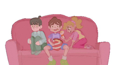 RayWhybee giphyupload popcorn sketch sofa Sticker