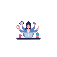 Multitasking Working Sticker by actstitude