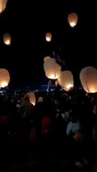 Portland Demonstrators Release Lanterns in Honor of Breonna Taylor
