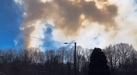 Smoke From Fertilizer Plant Blaze Billows Through Winston-Salem Sky