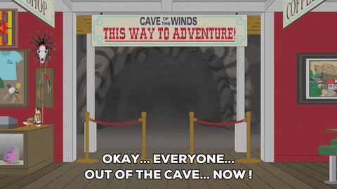 cave running GIF by South Park 