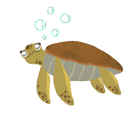 Sea Turtle Swimming Sticker by Anak Rimba Books