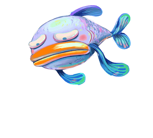 Sad Fish Sticker by Diane Zhou