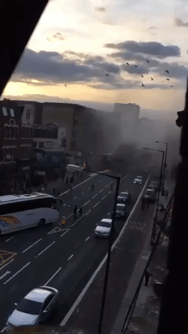 Bus Catches Fire at London's Finchley Road Stop