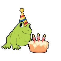 Celebrate Happy Birthday Sticker by One Fat Frog