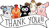 cat thank you Sticker by LisetteArt