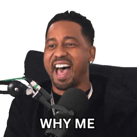 Why Me Seriously Sticker by Ashwin Gane
