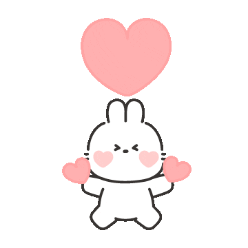 Unicokorea giphyupload love heart rabbit Sticker
