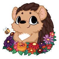 MorganeChouvier flower spring bee hedgehog Sticker