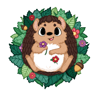 MorganeChouvier nature flower spring hedgehog Sticker