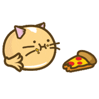 Cat Eating Sticker by Fuzzballs