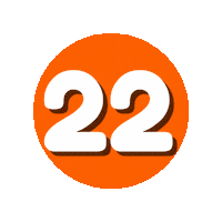 Orange Number Sticker