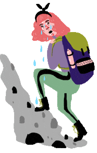Mountain Sweating Sticker by Ezra W. Smith