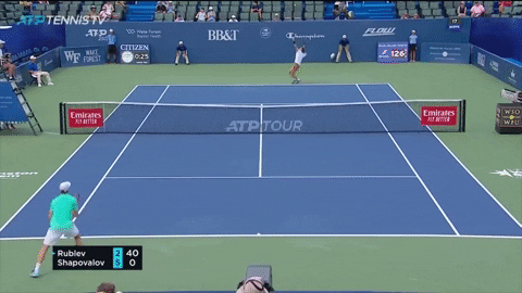 giphygifmaker 2019 forehand andrey rublev denis shapovalov GIF