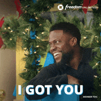 Sponsored gif. Comedian Kevin Hart sits in a blue golf cart decorated with christmas lights and garland. He is speaking to someone offscreen and gesturing at the cart. The Chase Freedom Unlimited logo is in the upper right corner.  Additional text: "Can I park here?" 