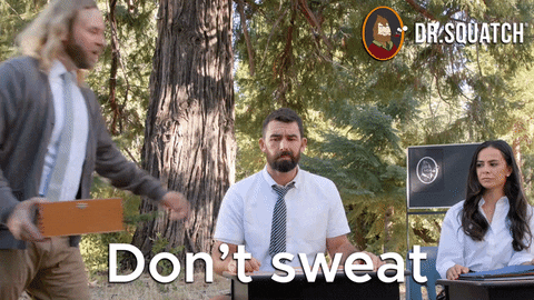 Sweat Sweating GIF by DrSquatchSoapCo