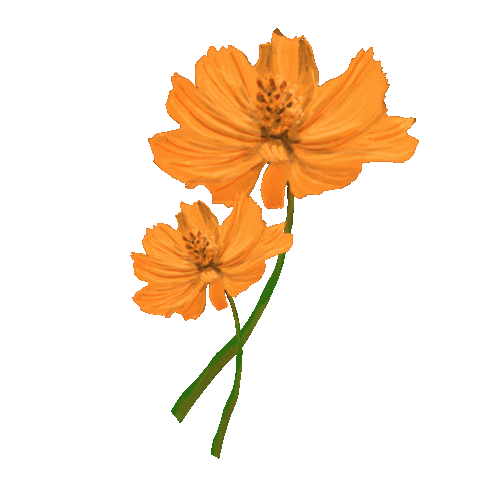 Flower Orange Sticker
