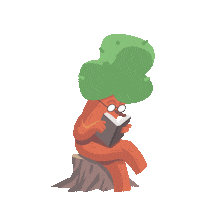 Brasschaat boom lezen boek bibliotheek Sticker