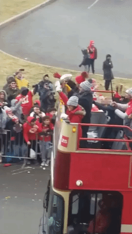 Kansas City Chiefs Raise Lombardi Trophy at Super Bowl Victory Parade