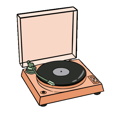 zhacupcake music song vinyl player vinly Sticker