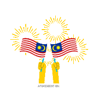 Fireworks Flags Sticker by Aforemention Malaysia