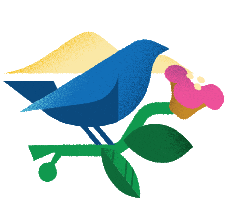 Summer Bird Sticker by Old Pasadena