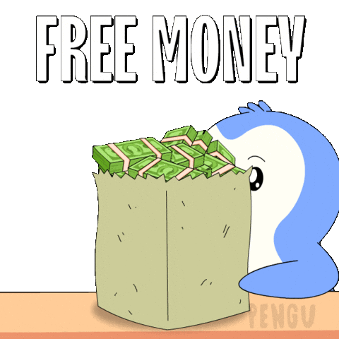 Give Free Money Sticker by Pudgy Penguins