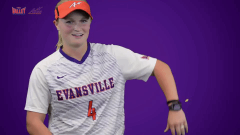 purple aces evansville GIF by Missouri Valley Conference