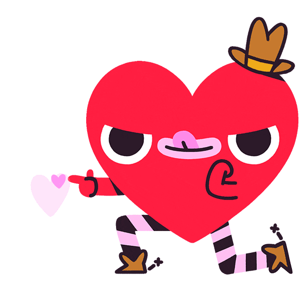 I Love You Finger Guns Sticker by Holler Studios