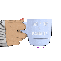 Chloedoyledesigns drink tea positivity cup of tea Sticker