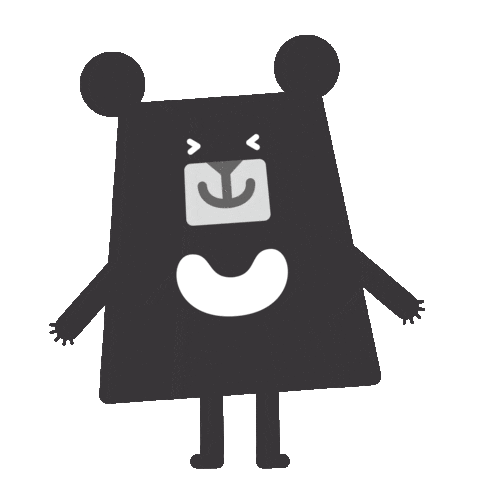 Happy Black Bear Sticker by 黑啤 BEERU