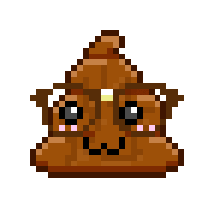 Pixel Shitting Sticker by Poopies.io