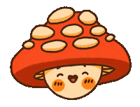 Mushydoodle happy excited nature mushroom Sticker