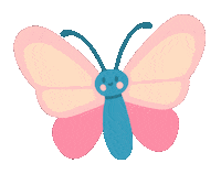 Mushydoodle pink pastel butterfly cute animal Sticker