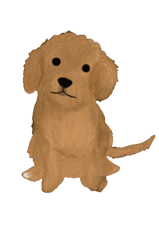 Brown Dog Sticker by Andrea Caceres