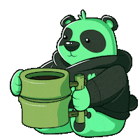 Good Morning Panda Sticker by SuperVerse