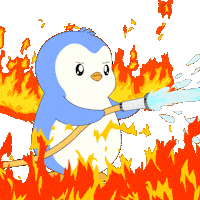 Fire Penguin Sticker by Pudgy Penguins