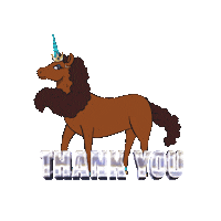 Thanks Thank You Sticker by Afro Unicorn