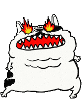Babbot dog fire tired hungry Sticker