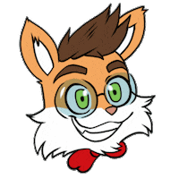 Mr_Fischer wow fox glasses really Sticker