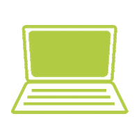 inmotiondesign green laptop code programming Sticker